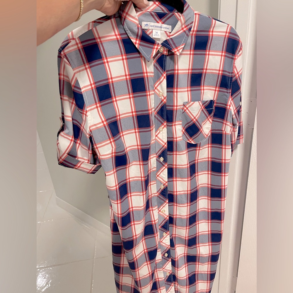 Southern Tide Intercostal Franca Plaid Shirt Dress in medium NWOT - Picture 8 of 13